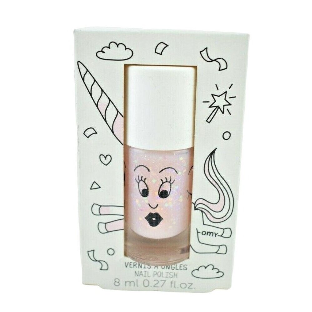 Nailmatic Kids Water Based Nail Polish Polly Light Pink with Glitter  8ml New